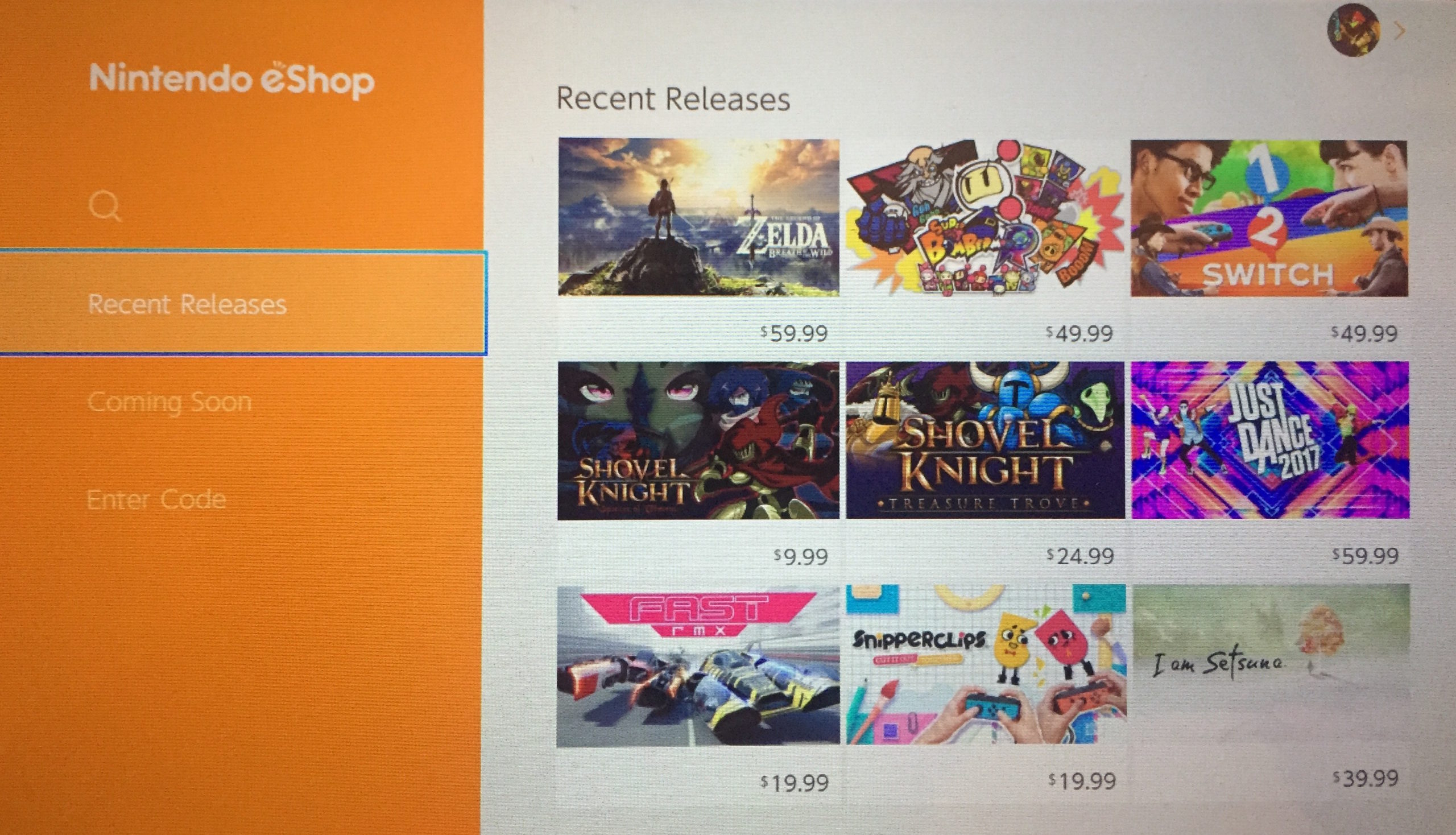 The Switch’s Day One Update Adds A Spartan EShop And Dreaded Friend Codes [Update: Good News!]