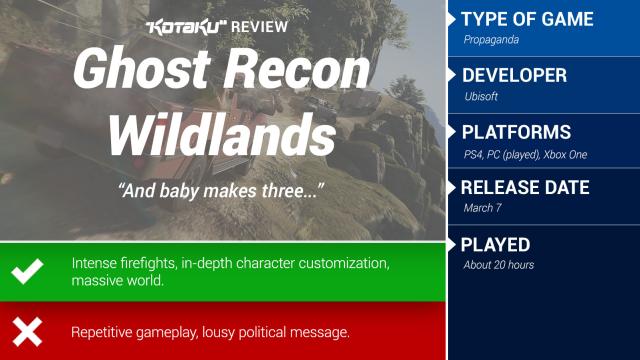Ghost Recon Wildlands: The Kotaku Review