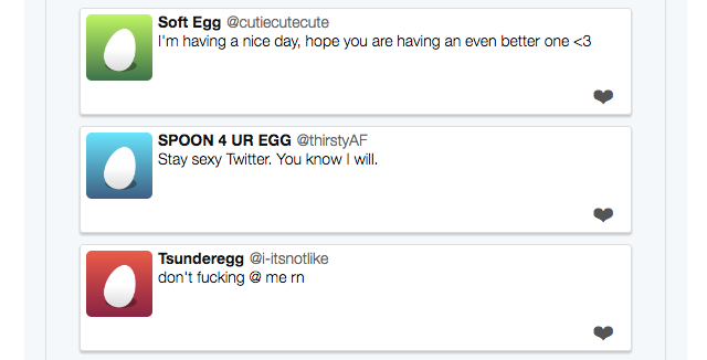 A Game In Which You Play As A Twitter Egg And Romance Other Eggs Via Subtweets