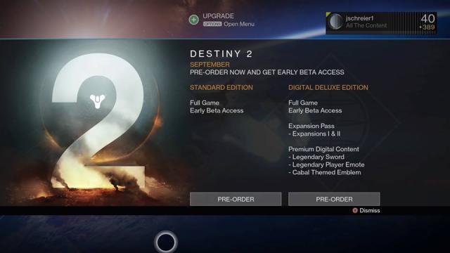Destiny Really Wants You To Pre-Order Destiny 2