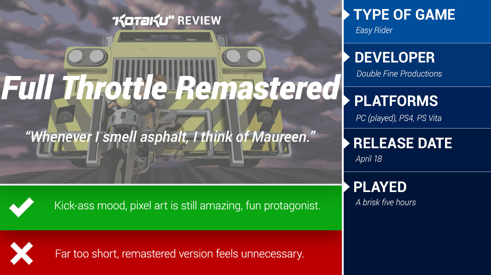Full Throttle Remastered: The Kotaku Review