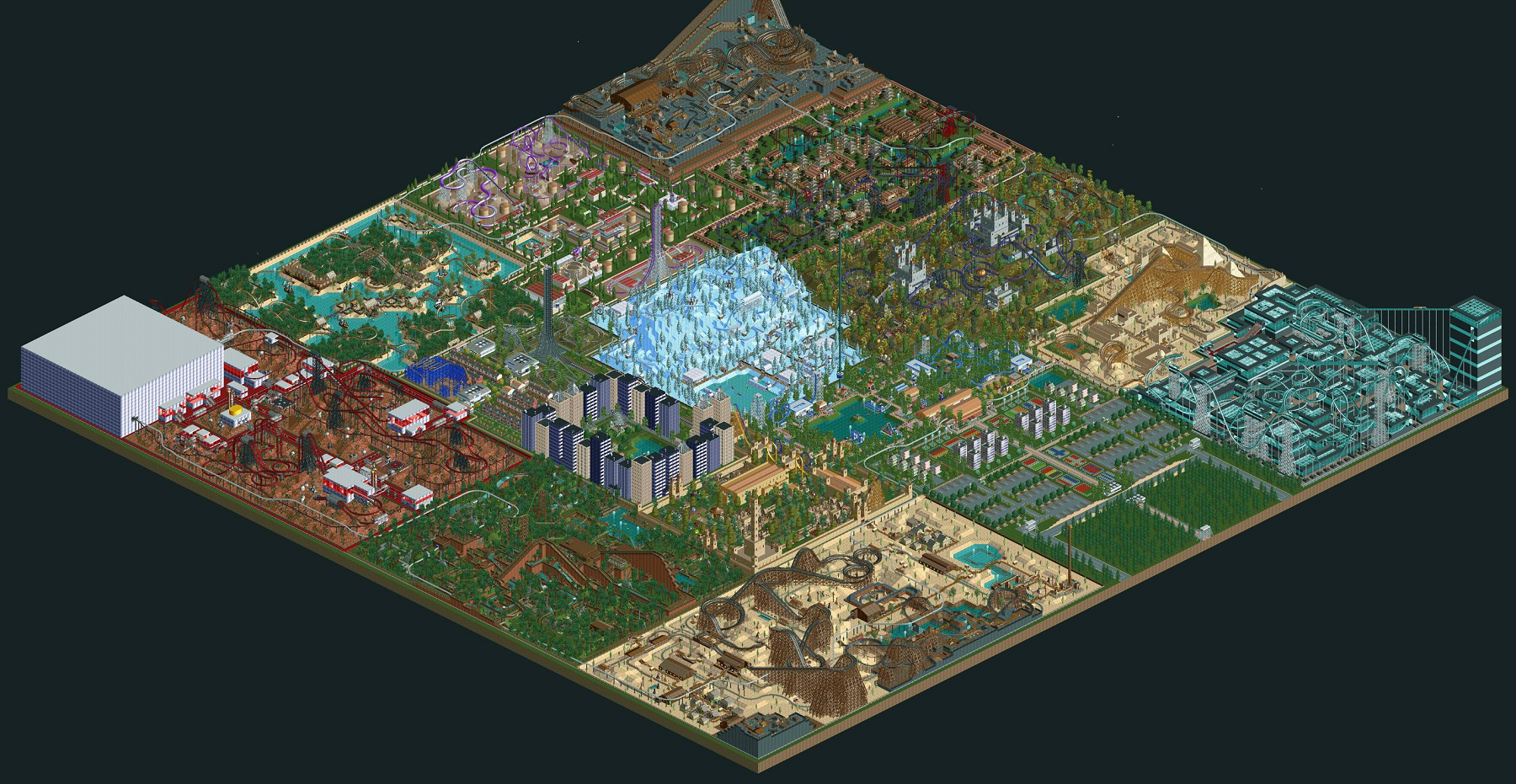 Player Spends A Decade Polishing Epic Theme Park In Rollercoaster Tycoon 2 