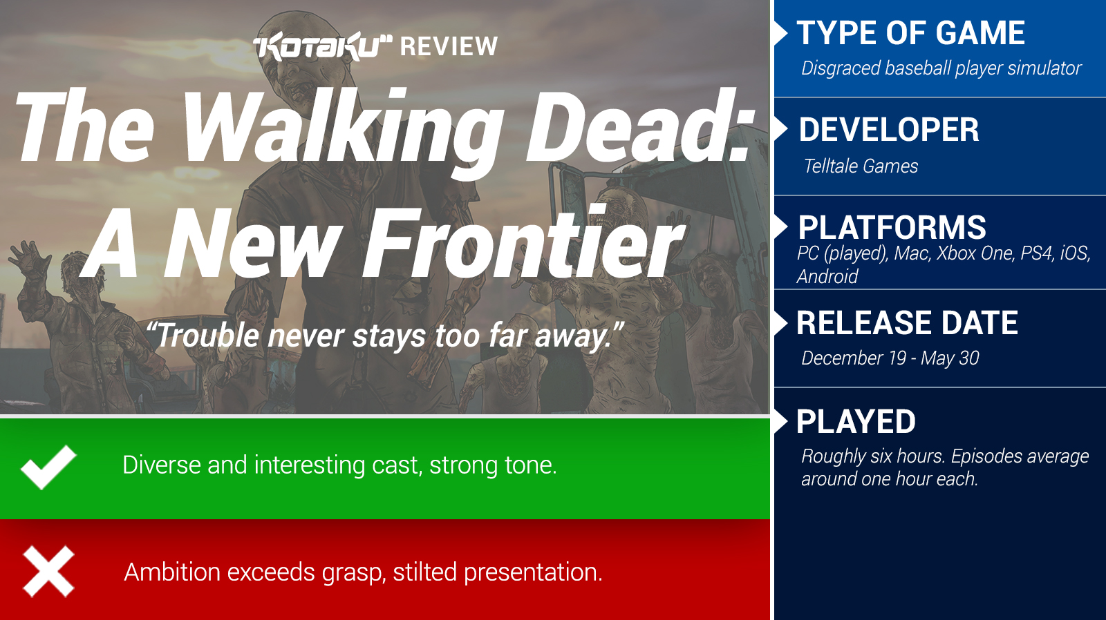 The Walking Dead: A New Frontier: The Kotaku Review