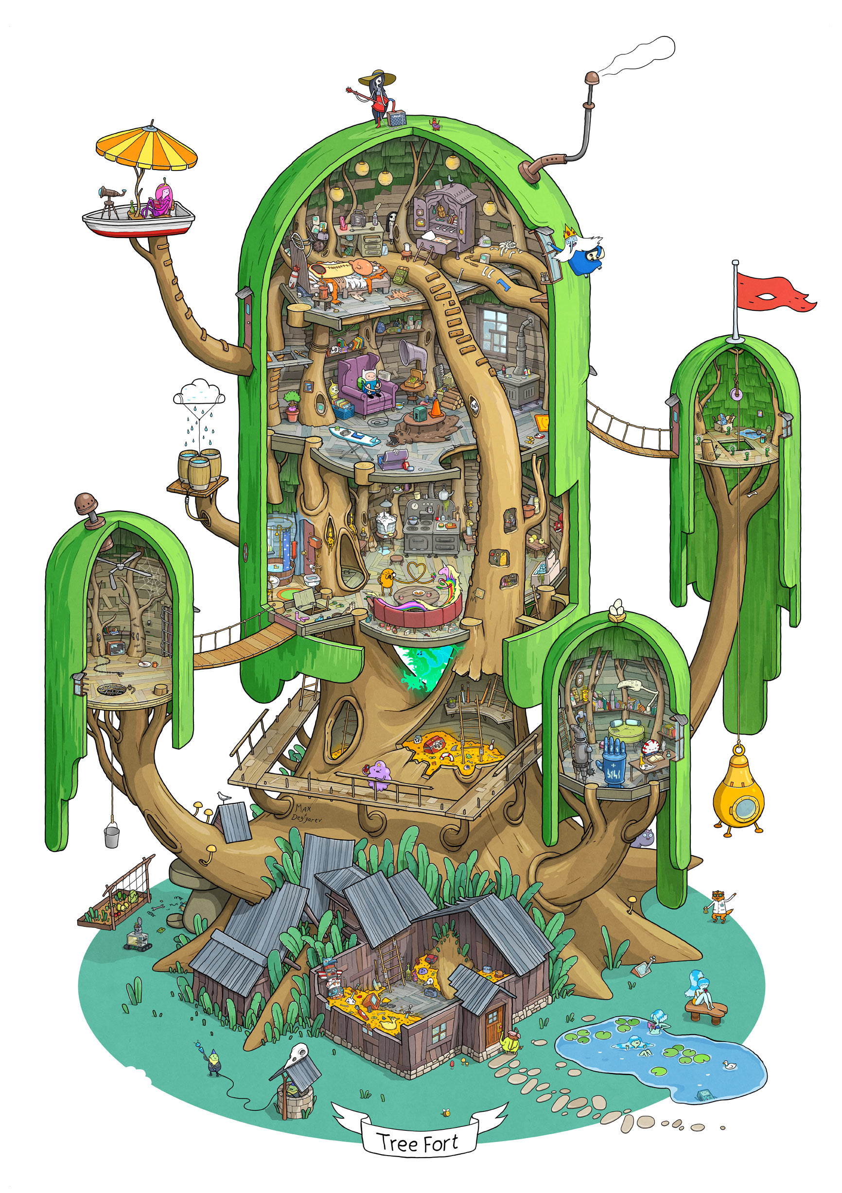 Fine Art: A Very Detailed Look Inside Finn & Jake’s House From Adventure Time