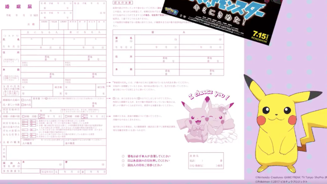 Pikachu Marriage Forms Help You Choose Your Spouse 