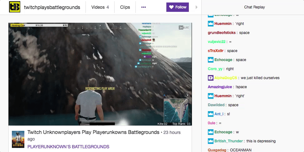 Twitch Plays Battlegrounds, Manages To Win Third Place