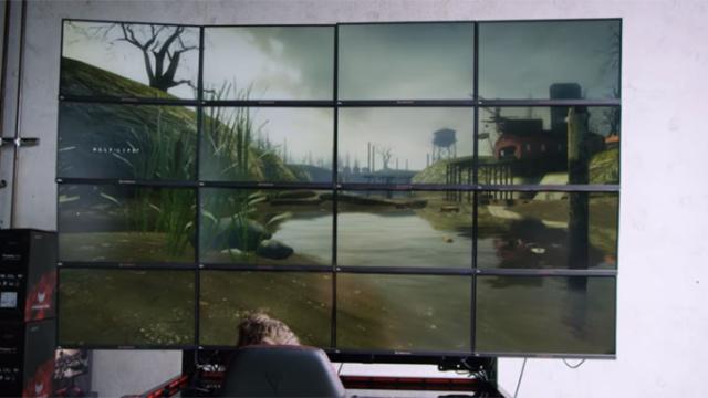 Playing Video Games On 16 Monitors At Once