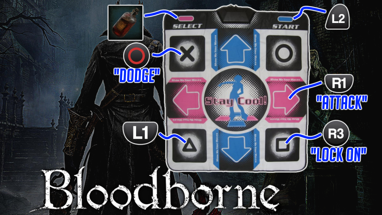 Dude Is Beating Bloodborne With A Dance Mat