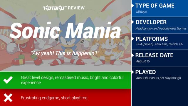 Sonic Mania: The Kotaku Review