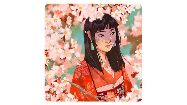 Fine Art: The Girl Among The Cherry Blossoms