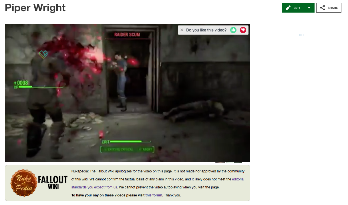Fallout Fans Resist Wikia’s Attempt To Pivot To Video