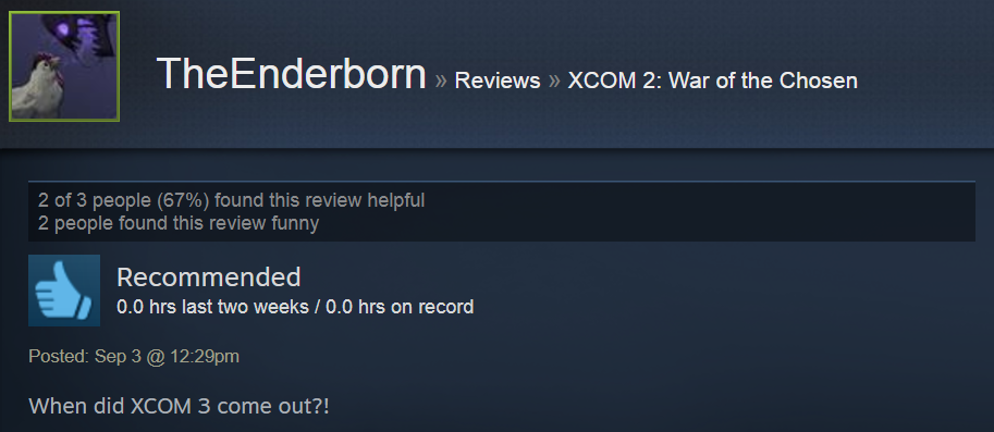 XCOM 2: War Of The Chosen, As Told By Steam Reviews