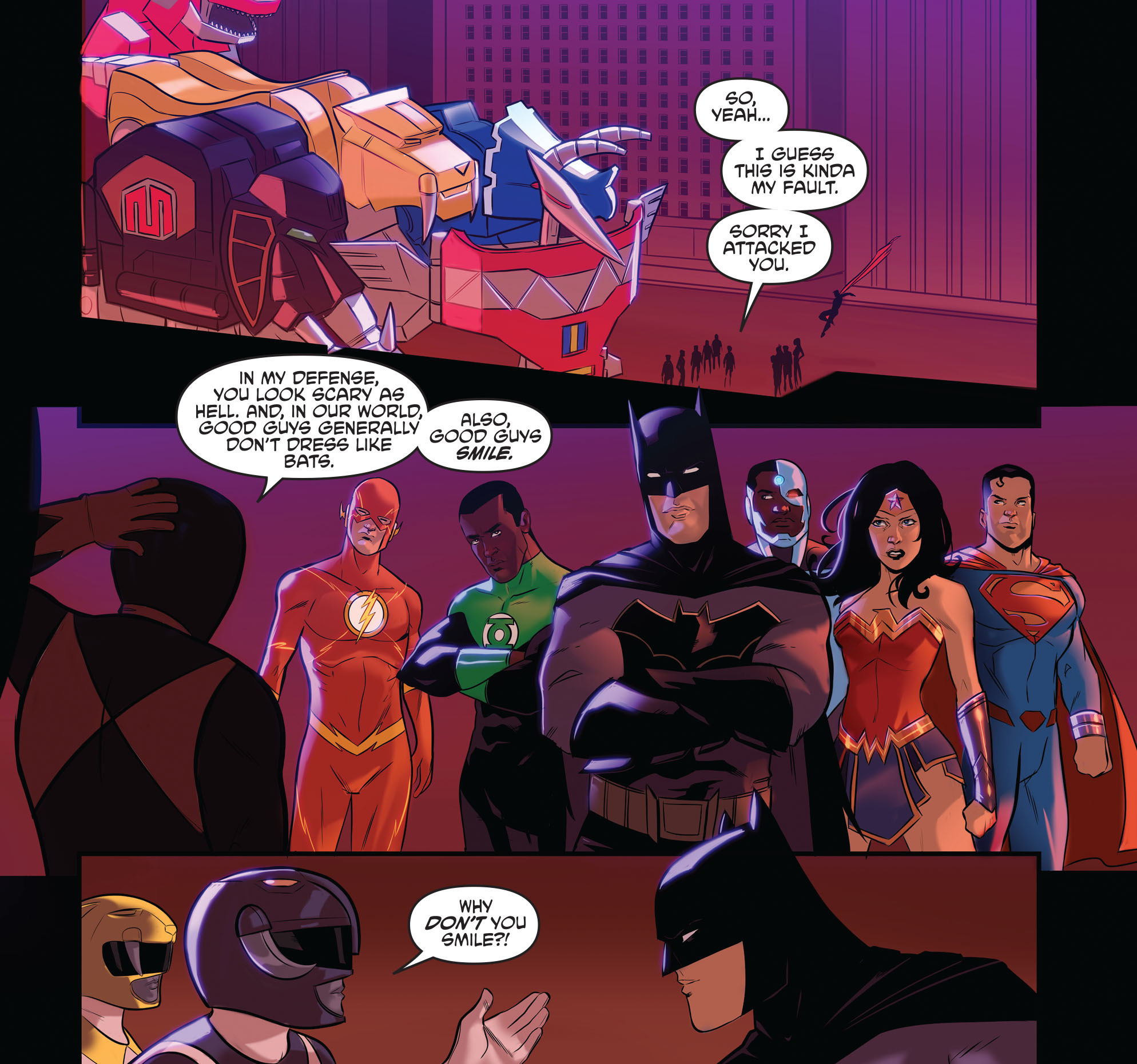 The Justice League And Power Rangers Bring Out The Best In Each Other
