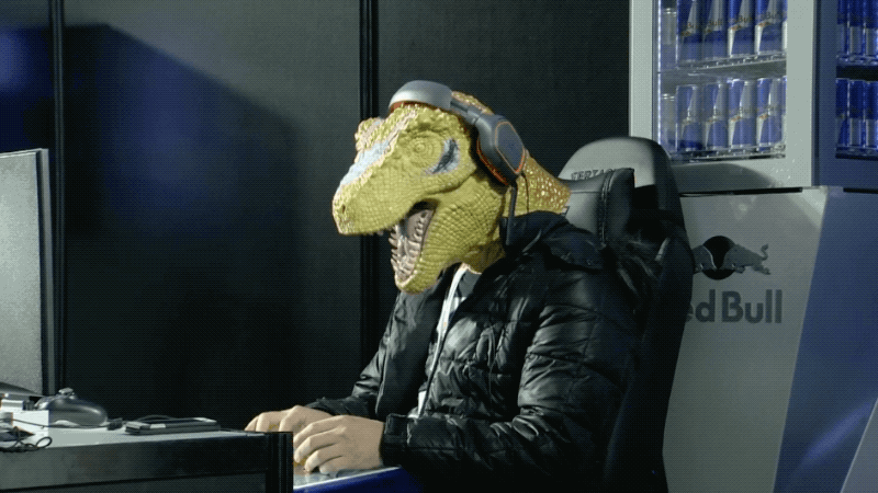 Man In Dinosaur Mask Defeats Opponent, Amuses All 