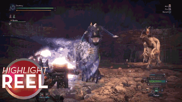 Monster Hunter Makes Perfectly-Timed Shot