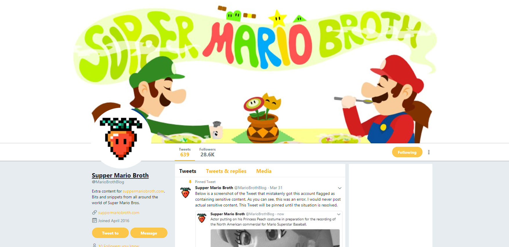 Nintendo Fan Account Flagged On Twitter For Image Of Man Putting On Princess Peach Mask
