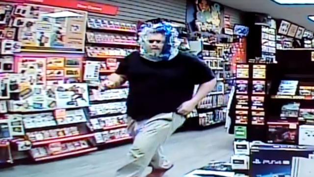 Man Breaks Into GameStop Wearing Plastic Bag On His Head
