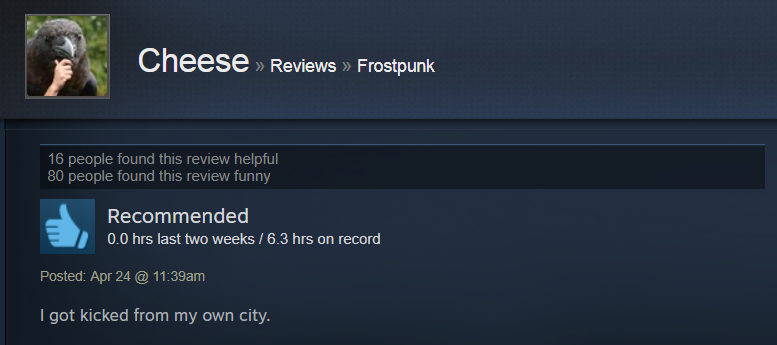Frostpunk, As Told By Steam Reviews