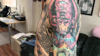 This Human Comic Book Has The World Record For Most Marvel Character Tattoos