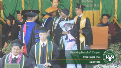 Man And His Anime Hug Pillow Graduate From University
