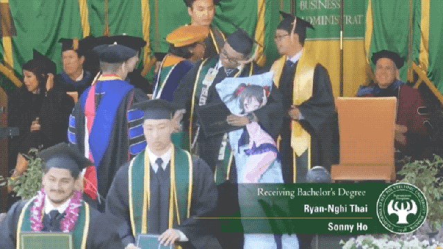 Man And His Anime Hug Pillow Graduate From University