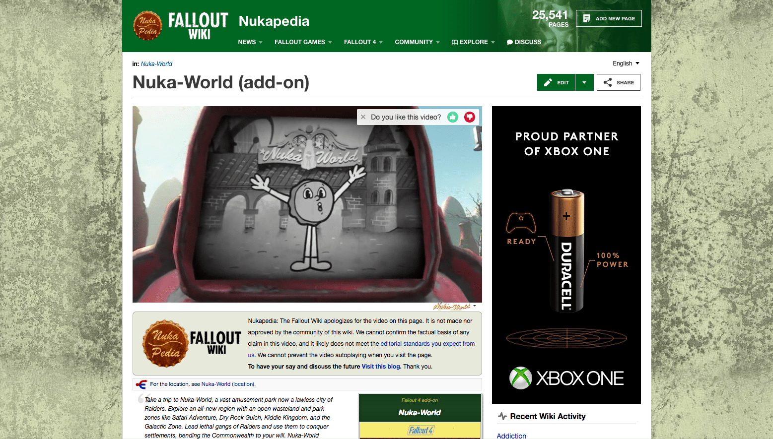 Fallout Fans Continue To Struggle With The Company That Hosts Their Wiki