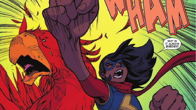 It’s The Weekend, So Here’s Ms Marvel Punching Out What Is Basically A Chocobo From Final Fantasy