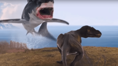 Here’s Footage Of A Shark Fighting A T-Rex From The Final Sharknado Film