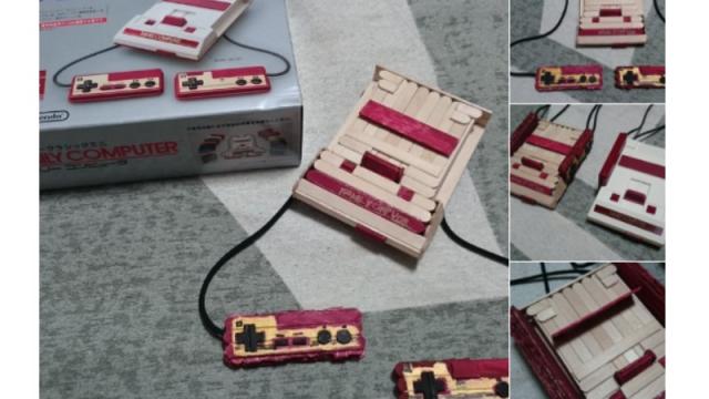 Kid Recreates Nintendo Console From Popsicle Sticks