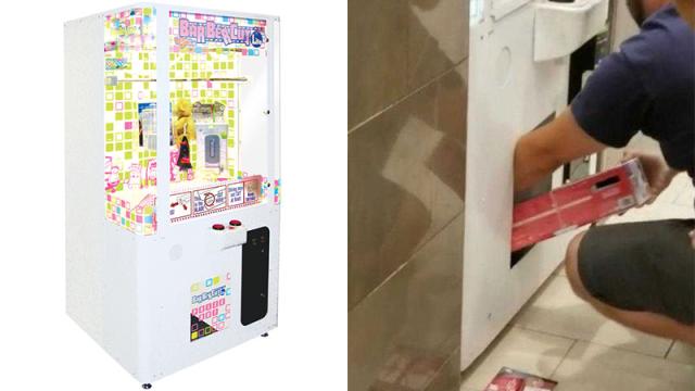 Dad Gets Toddler To Climb Inside Prize Machine, Steal Nintendo Consoles