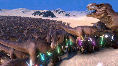 We Finally Know Which Film Franchise Is Better As 20,000 Jedi Battle 3000 T-Rexes