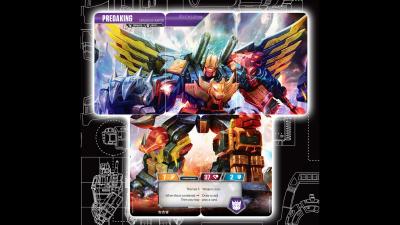 Five Transformers Trading Cards Combine To Form Predaking