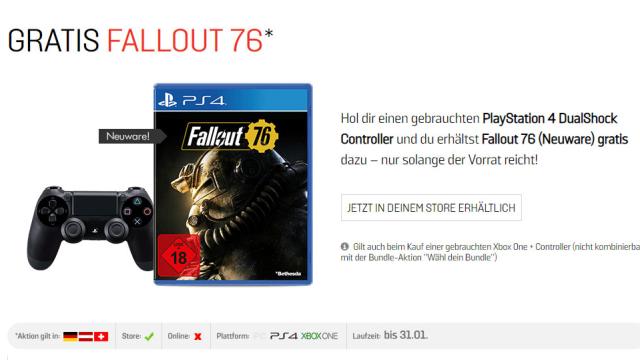 German Stores Are Giving Fallout 76 Away In Very Sad Promos