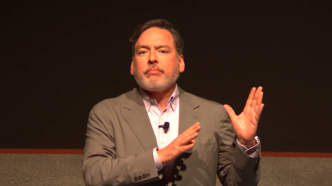 Shawn Layden presenting The Last of Us Part 2 at Sony's E3 2018 press conference shortly after becoming head of Worldwide Studios.  (Screenshot: Sony, YouTube)