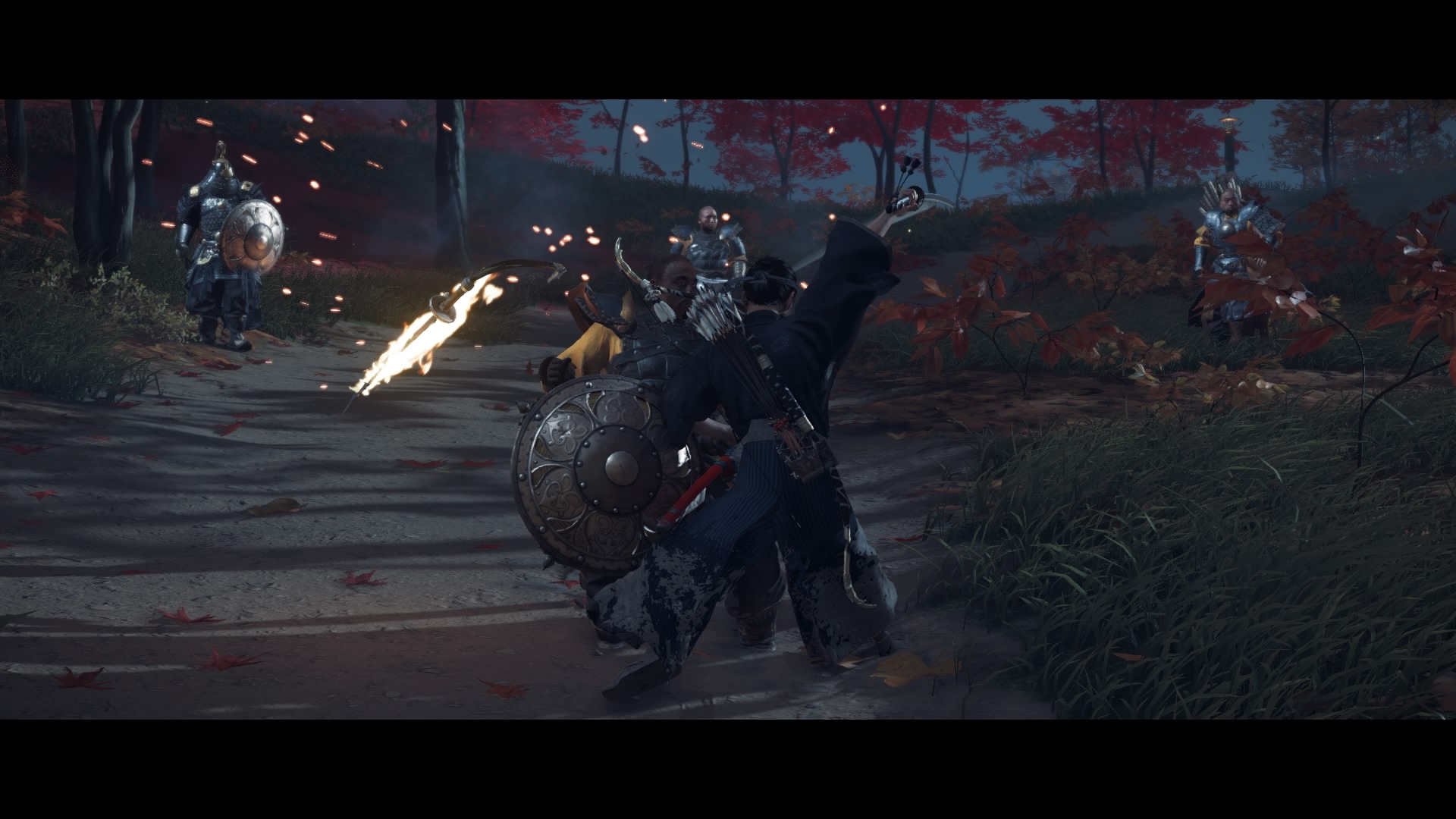 Successful standoffs result in some sweet cinematic framing. (Screenshot: Sucker Punch / Kotaku)