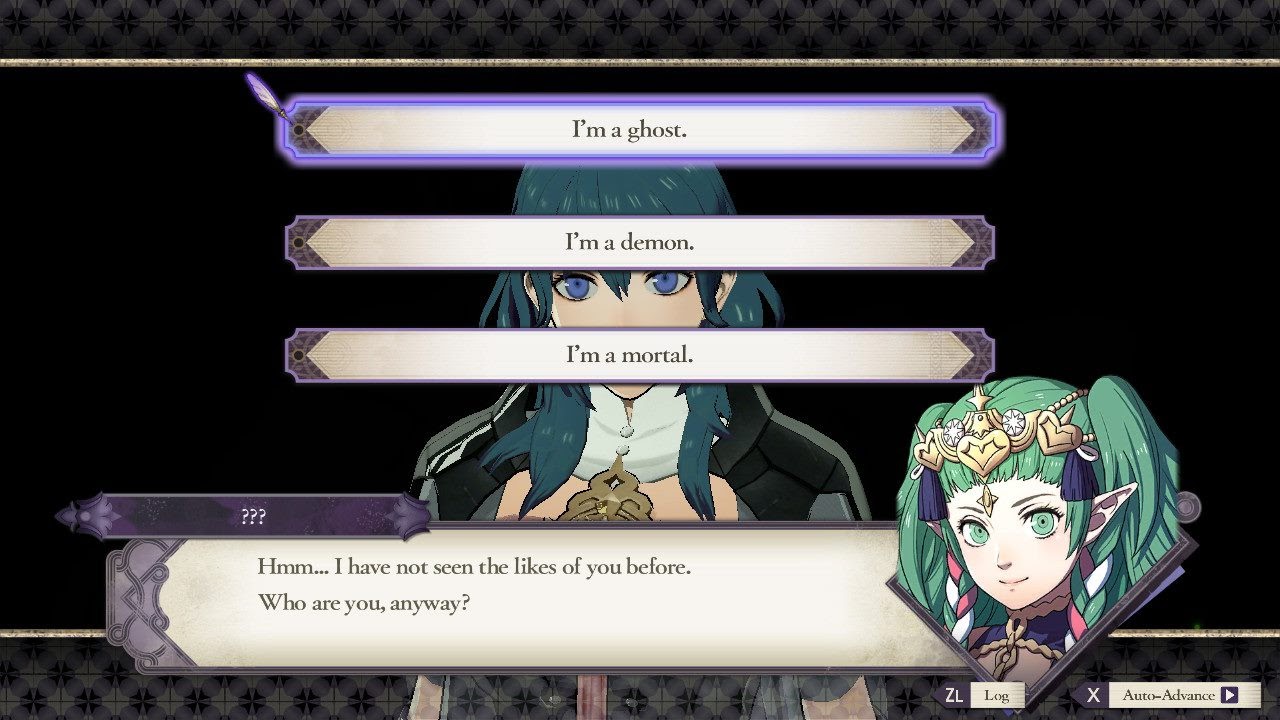 Players need to confirm that Byleth is mortal.  (Image: Nintendo)