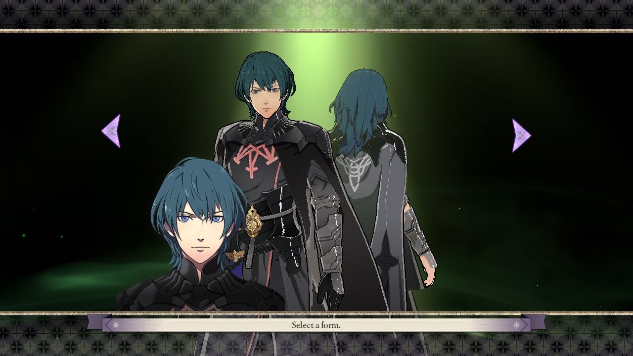 Fire Emblem: The Three Houses players are asked to choose Byleth's form. (Image: Nintendo)