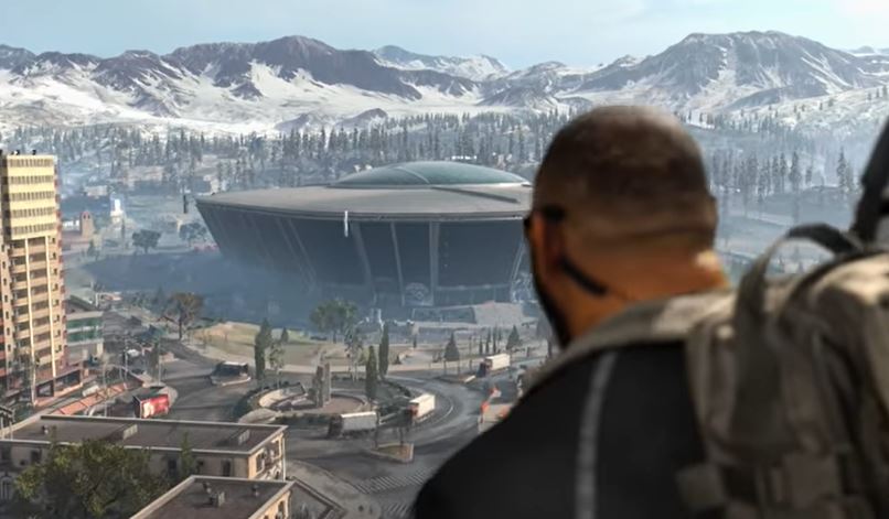 The doomed stadium, from today's Season 5 trailer. (Screenshot: Activision)