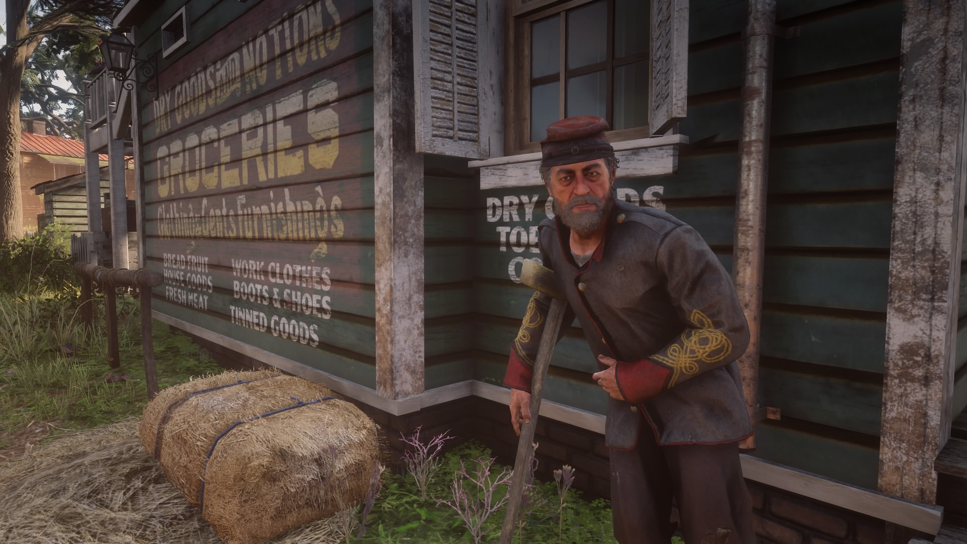 Joe Butler, a Confederate Civil War veteran who Arthur can talk to in Red Dead Redemption 2. (Screenshot: Rockstar Games / Kotaku)