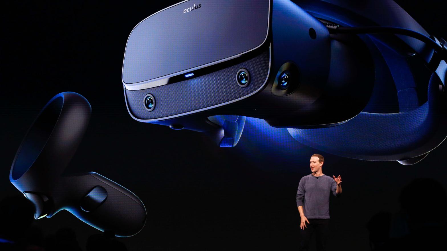 Facebook CEO Mark Zuckerberg announces the Oculus Quest in 2019. (Photo:  Amy Osborne, Getty Images)