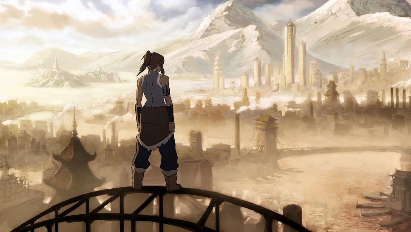 Korra looks out on a changed world.  (Image: Nickelodeon)