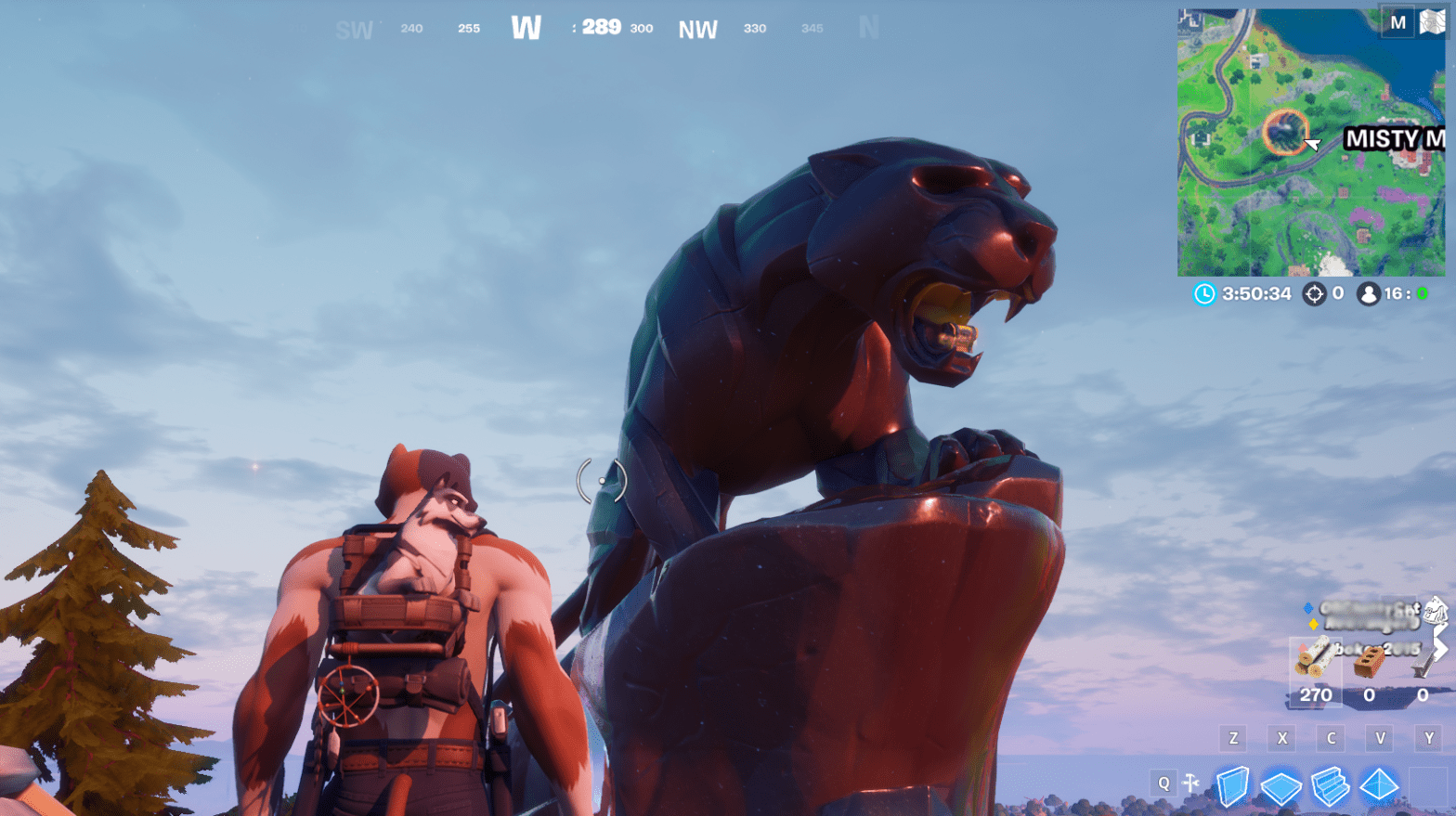 Fortnite's in-game Black Panther monument. (Screenshot: Epic / Kotaku)