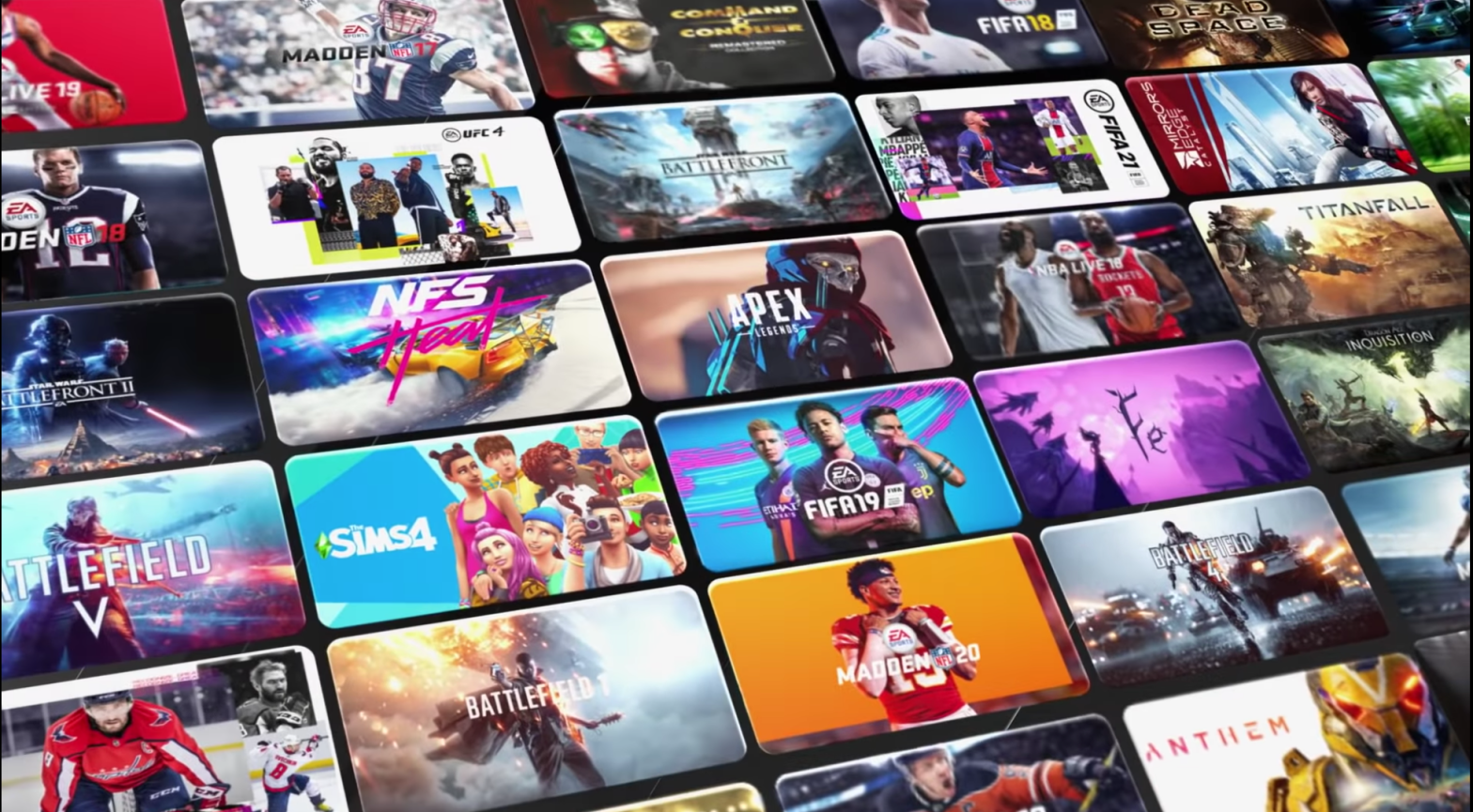 A sampling of the games available via EA Play. (Screenshot: Microsoft)