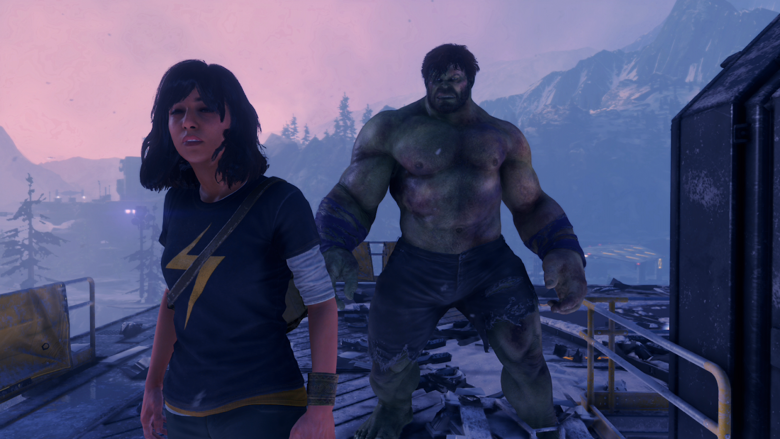 I was trying to use the game's photo mode but hulk kept bombing.  (Screenshot: Square Enix)