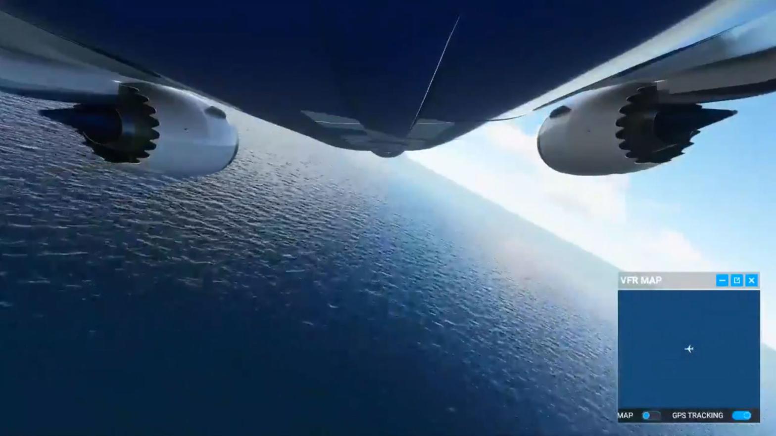 They pulled off a barrel roll! Only just. (Screenshot: Flight Simulator)