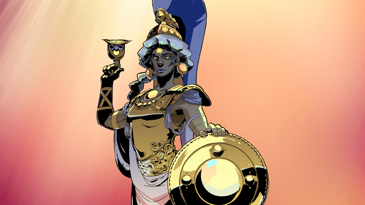 The queen, the goddess Athena. (Image: Supergiant Games / Kotaku)