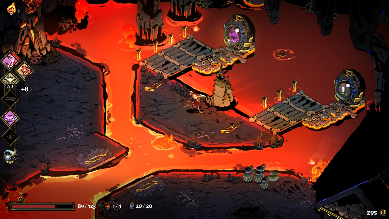 See that orb on the right? Always choose that door. (Screenshot: Supergiant / Kotaku)