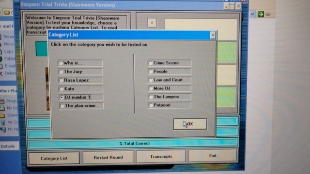 How An OJ Simpson Trivia Game Found Its Way Onto A ‘1000 Games For Windows’ CD From 2001