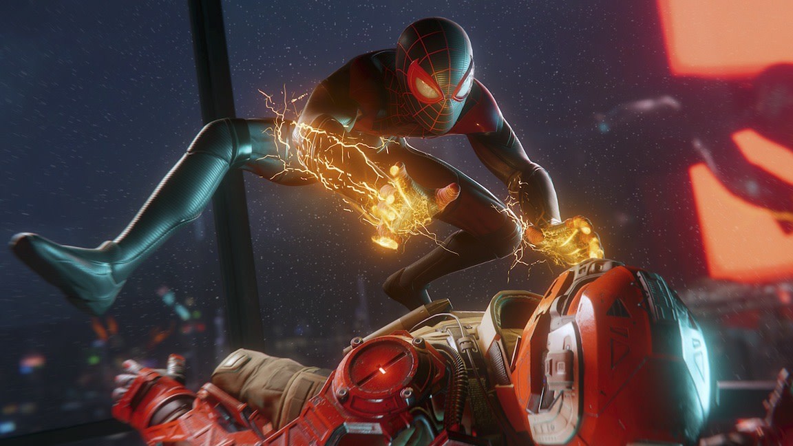 My brain tends to make an exception for web-slinging superheroes. (Screenshot: Insomniac Games)