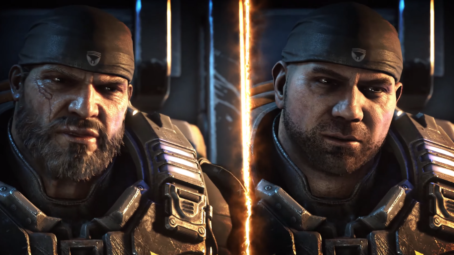 Marcus Fenix on the Left, Dave Bautista on the right.  (Screenshot: Xbox Games Studio / The Coalition)